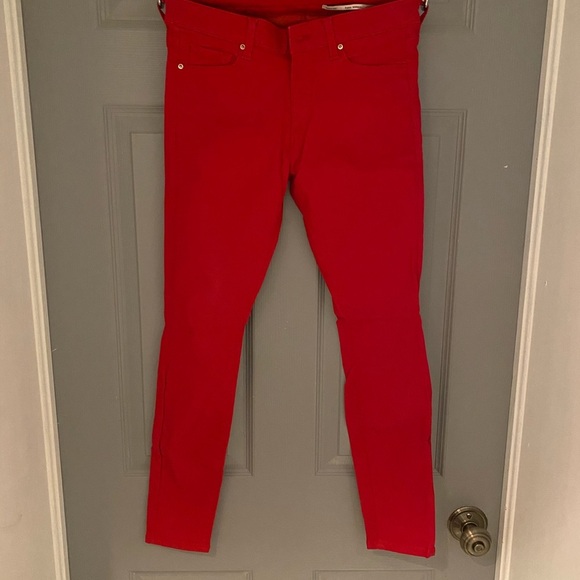 Zara red skinny jeans size 04 worn once - Picture 1 of 3
